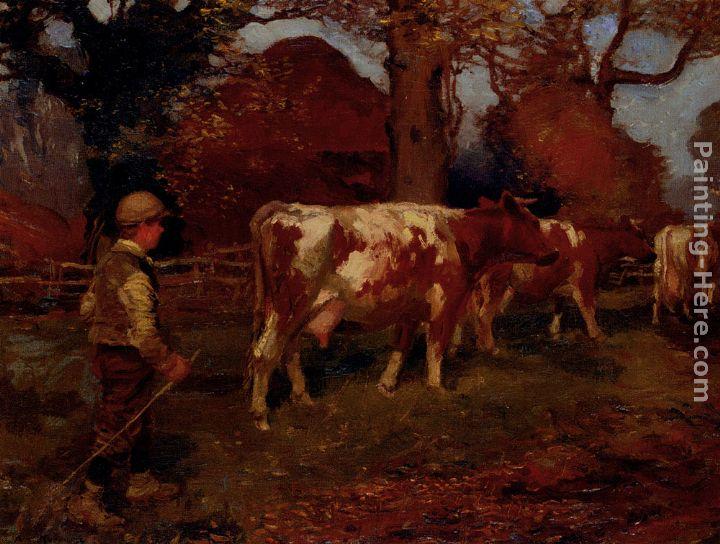 Sir Alfred James Munnings On The Way Home, The Cow Herd